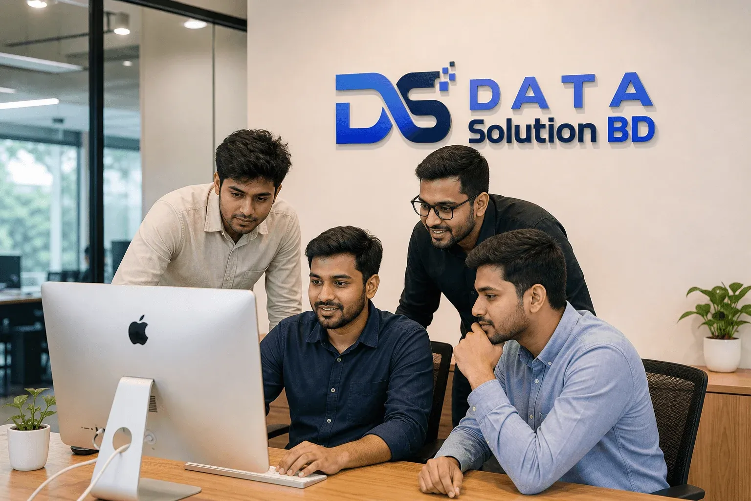 Data Solution BD software team collaborating in office